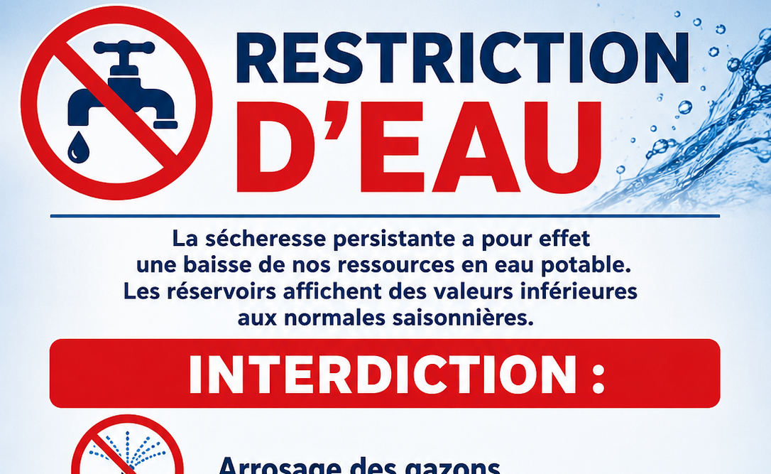 Interdiction eau 2026